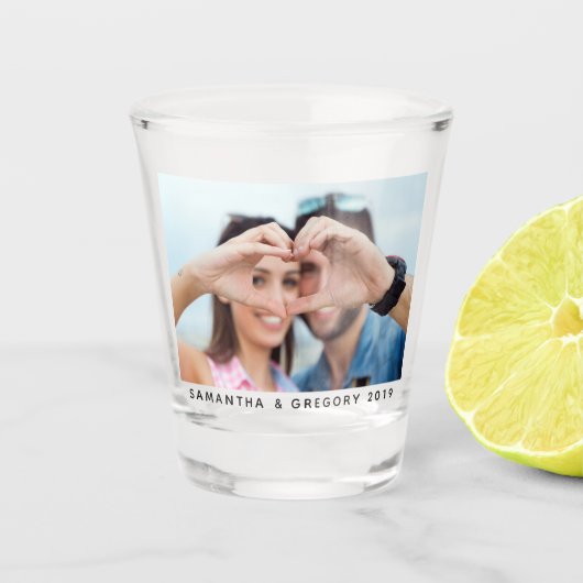 あなたの写真及び文字の小グラス ショットグラス (正面)