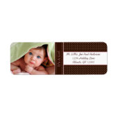 あなたの写真新生児それは女の子の茶色とピンクのドットだ ラベル (正面)