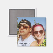 あなたの写真旅行先かわいいカップルを追加 マグネット (正面/裏面)