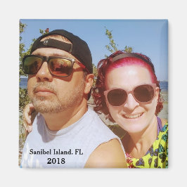 あなたの写真旅行先かわいいカップルを追加 マグネット