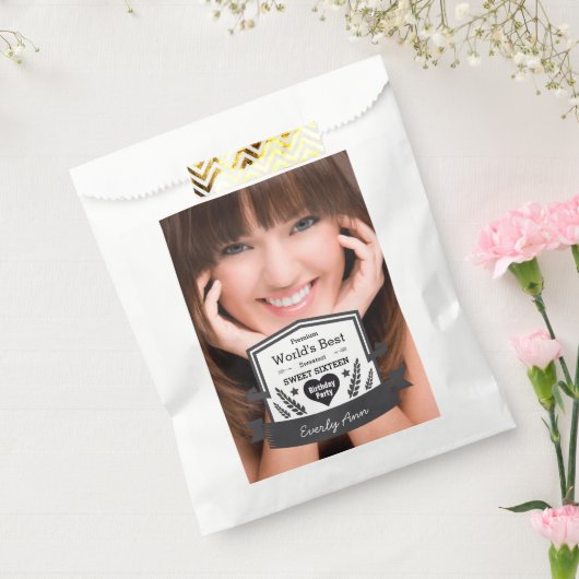 あなたの写真素朴シャルボードフォークアートスウィート16 フェイバーバッグ (封をした状態)