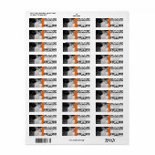 あなたの写真結婚のオレンジ色のクラッシュヴィンテージダマスク ラベル (フルシート)