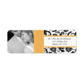 あなたの写真結婚のヴィンテージ蜂ろうダマスク ラベル (正面)