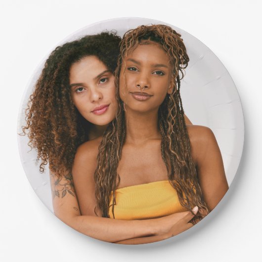 あなたの写真結婚の2つの花嫁LGBTQ ペーパープレート (正面)