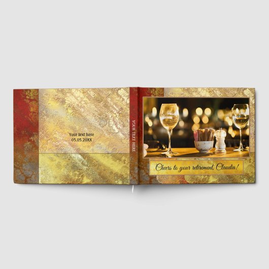 あなたの写真芸術的金ゴールド退職ゲストブック ゲストブック (全面)