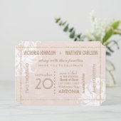 あなたの写真金ゴールドバラダマスクフローラ結婚ズ 招待状 (スタンド正面)