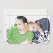 あなたの写真金ゴールドバラダマスクフローラ結婚ズ 招待状 (裏面)