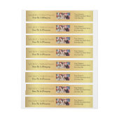 あなたの写真金ゴールドメリークリスマス差出人住所 ラップアラウンドラベル (シート)