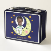 あなたの写真飛行士カスタムの弁当箱 メタルランチボックス (裏面)