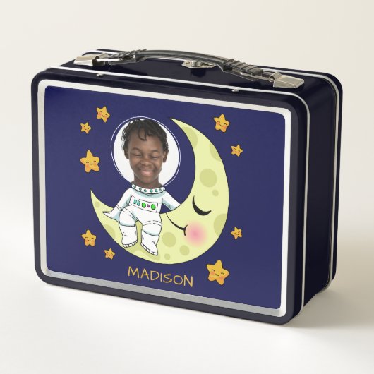 あなたの写真飛行士カスタムの弁当箱 メタルランチボックス (裏面)