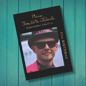 あなたの写真21st誕生日ブラックと金ゴールド 招待状