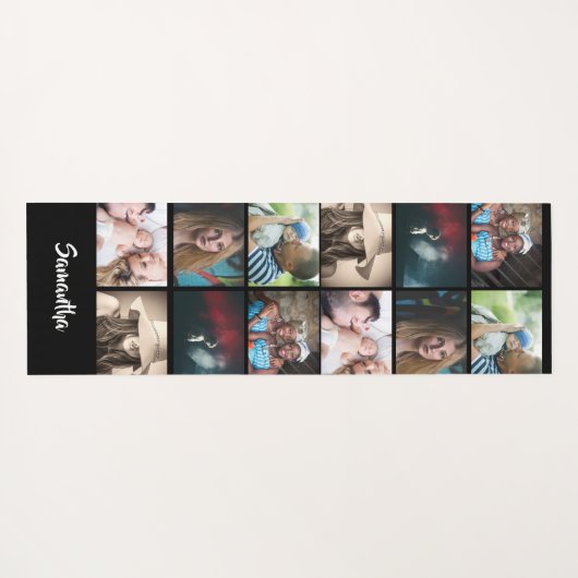 あなたの写真6コラージュDIY家族の友人の名前 ヨガマット (裏面(横))