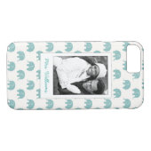 あなたの写真|のかわいいティール(緑がかった色)象パターンを加えて下さい Case-Mate iPhoneケース (裏面(横))