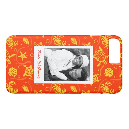 あなたの写真|のオレンジビーチパターンを加えて下さい Case-Mate iPhoneケース (裏面(横))