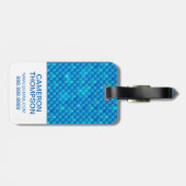 あなたの写真|のネオン青い魚スケールを加えて下さい ラゲッジタグ (裏面横)