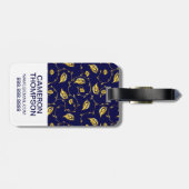 あなたの写真|の濃紺の孔雀パターンを加えて下さい ラゲッジタグ (裏面横)