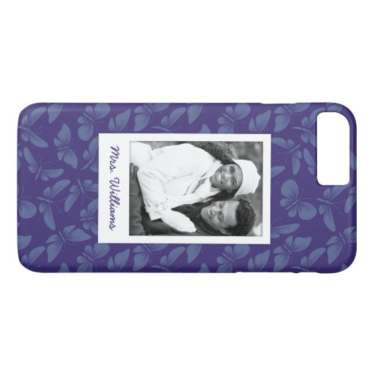 あなたの写真|の紫色の蝶を加えて下さい Case-Mate iPhoneケース (裏面(横))