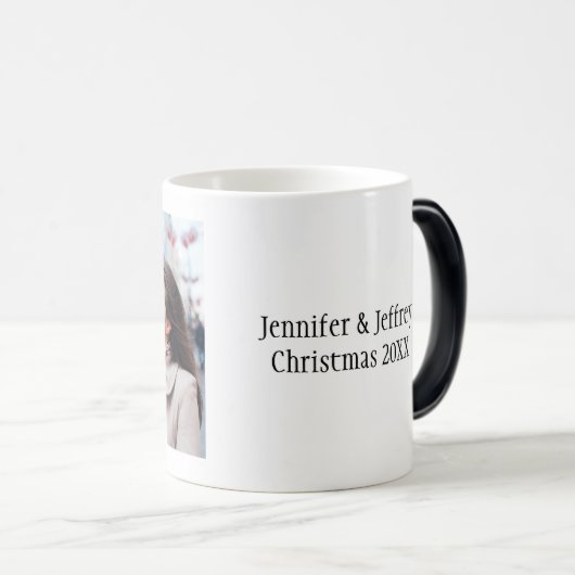 あなたの写真|は変形させる|のユニークなギフトを個人化します モーフィングマグカップ (正面右)