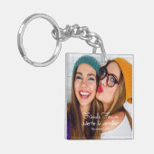 あなたの写真|を個人化なります名前、日付とアップロードして下さい キーホルダー (正面左)