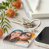 あなたの写真|を個人化なります名前、日付とアップロードして下さい キーホルダー (正面右)