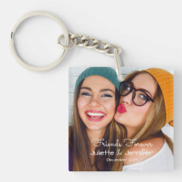 あなたの写真|を個人化なります名前、日付とアップロードして下さい キーホルダー