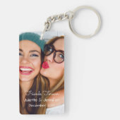 あなたの写真|を個人化なります名前、日付とアップロードして下さい キーホルダー (裏面)