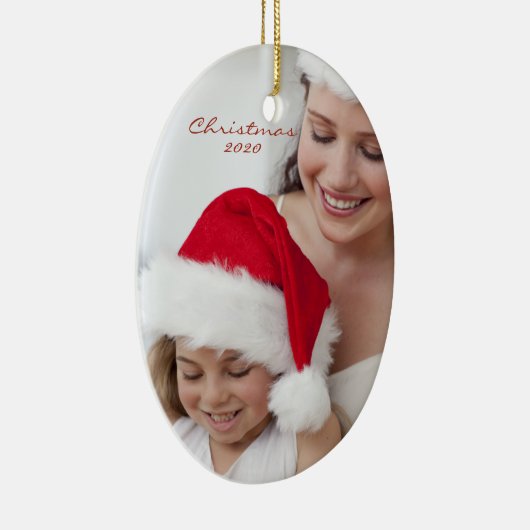 あなたの写真|を個人化なります名前、日付とアップロードして下さい セラミックオーナメント (右)
