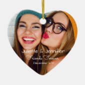 あなたの写真|を個人化なります名前、日付とアップロードして下さい セラミックオーナメント (正面)