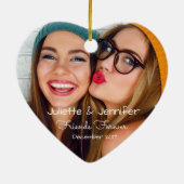 あなたの写真|を個人化なります名前、日付とアップロードして下さい セラミックオーナメント (裏面)