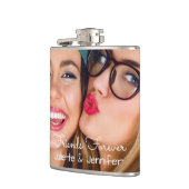 あなたの写真|を個人化なります名前、日付とアップロードして下さい フラスク (左)