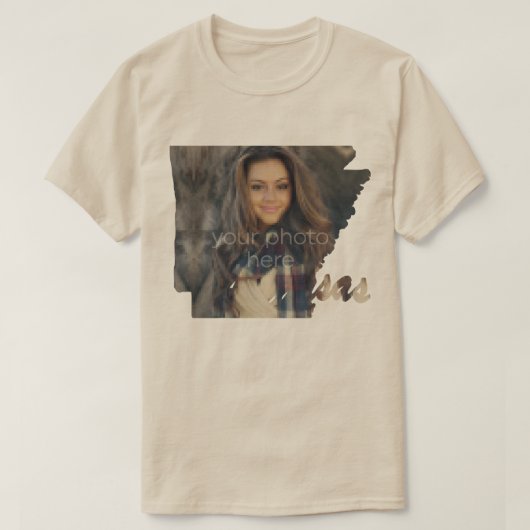 あなたの写真 アーカンソー州の形Tシャツ Tシャツ (デザイン正面)