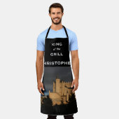 あなたの写真、グリルの王、名前 エプロン (着用した状態)