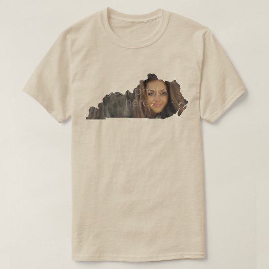 あなたの写真 ケンタッキー州の形Tシャツ Tシャツ (デザイン正面)