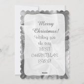 あなたの写真：シルバークリスマスオーバル写真フレーム シーズンカード (裏面)