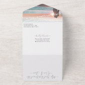 あなたの写真 シンプル モダン ストリング ライト ウェディング オールインワン招待状 (外側)