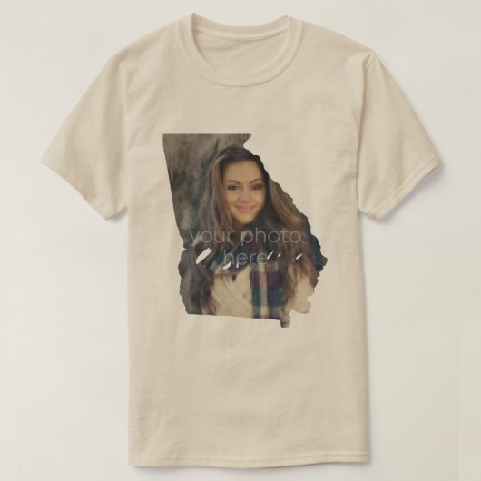 あなたの写真 ジョージア州の形Tシャツ Tシャツ (デザイン正面)