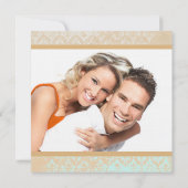 あなたの写真 ダマスク鳥かご ウェディング セーブ・ザ・デート (裏面)