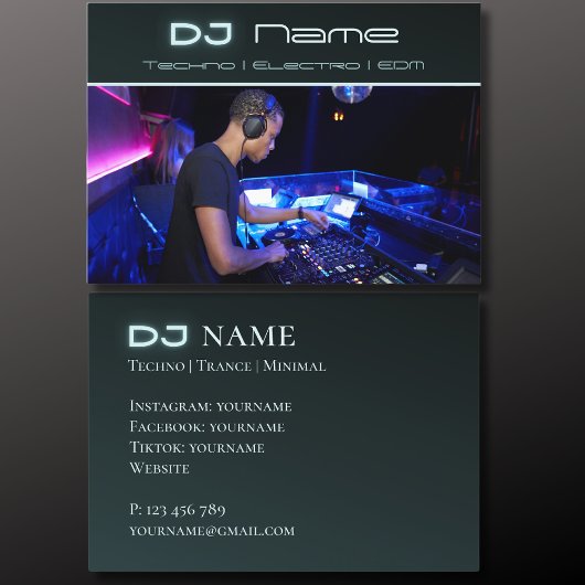 あなたの写真 テクノミュージック DJ 名刺