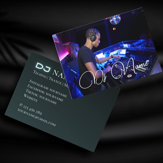 あなたの写真 テクノミュージック DJ 名刺