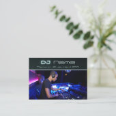 あなたの写真 テクノミュージック DJ 名刺 (スタンド正面)