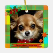 あなたの写真 ファーストクリスマス プライド セラミックオーナメント (正面)