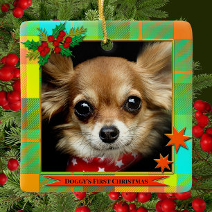 あなたの写真 ファーストクリスマス プライド セラミックオーナメント