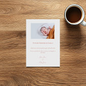 あなたの写真、ベビーガール、ベビーシャワーサンキューカード