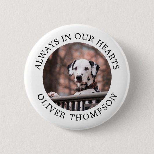 あなたの写真-ペット記念物--を加えて下さい 缶バッジ (正面)