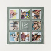 あなたの写真、モノグラム&カラーカスタムタペストリー タペストリー (正面(横))