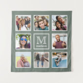 あなたの写真、モノグラム&カラーカスタムタペストリー タペストリー (正面)