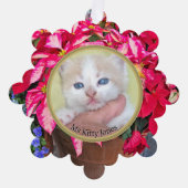 あなたの写真 – 年伝統的間ギフトポインセチア オーナメントカード (正面)