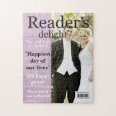 あなたの写真、文字おもしろいの偽の雑誌の表紙、 ジグソーパズル (縦)