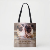 あなたの写真、文字およびパーソナライズな写真のトートバック トートバッグ (正面)