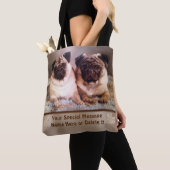 あなたの写真、文字およびパーソナライズな写真のトートバック トートバッグ (クローズアップ)